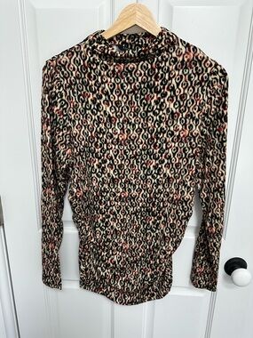 Liverpool Los Angeles Ikat Mock neck long sleeve NWT Size M